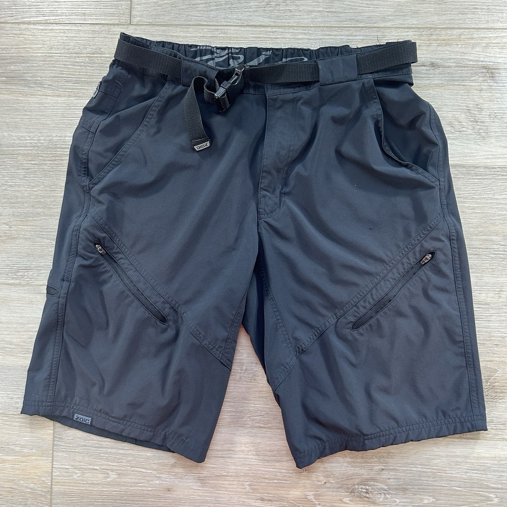 Zoic Men Sz Medium Guide 11" Shorts Linerless Bike Shorts Black***